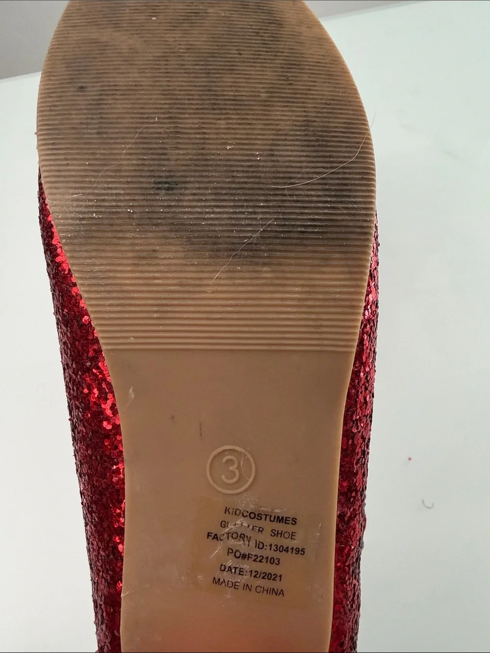 Girls Red Glitter Mary Jane Wizard of Oz Dress Shoes with Bow Accent